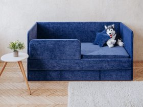 Диван-кровать Happy (синий) в Ташаре - tashara.mebel-nsk.ru | фото