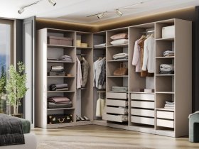 Гардеробная Эккервуд (меланж) в Ташаре - tashara.mebel-nsk.ru | фото