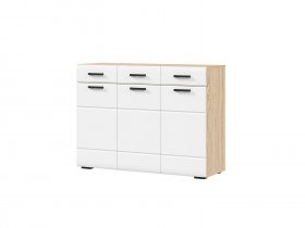 Комод 1200 КМ-01 Либерти (дуб сонома/белый глянец) в Ташаре - tashara.mebel-nsk.ru | фото