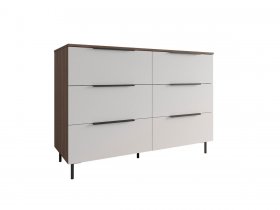 Комод 1300 Роза (орех франклин карамельный/бежевый скин) в Ташаре - tashara.mebel-nsk.ru | фото
