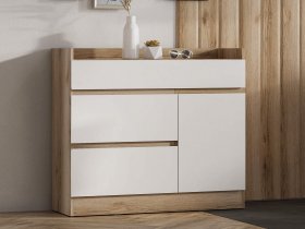 Комод с дверкой Брауни (дуб делано/белый) в Ташаре - tashara.mebel-nsk.ru | фото