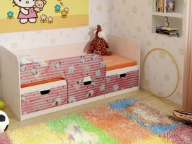 Кровать детская с ящиками 1,86 Минима Hello Kitty в Ташаре - tashara.mebel-nsk.ru | фото