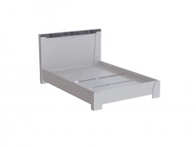 Кровать двуспальная 1,6 Ливерпуль (белый/бетон светлый) в Ташаре - tashara.mebel-nsk.ru | фото