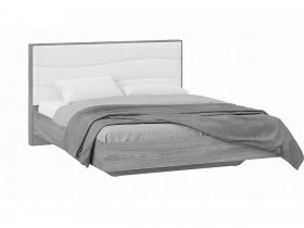 Кровать двуспальная 1,6 м «Миранда» Тип 1 (Дуб Гамильтон/Белый глянец) в Ташаре - tashara.mebel-nsk.ru | фото