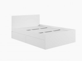 Кровать двуспальная с ящиками 1,4м Мадера-М1400 (белый) в Ташаре - tashara.mebel-nsk.ru | фото