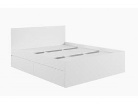 Кровать двуспальная с ящиками 1,6м Мадера-М1600 (белый) в Ташаре - tashara.mebel-nsk.ru | фото