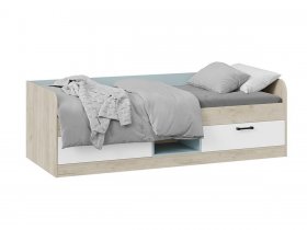Кровать комбинированная «Оливер» Тип 1 401.003.000 (дуб крафт серый/белый/серо-голубой) в Ташаре - tashara.mebel-nsk.ru | фото