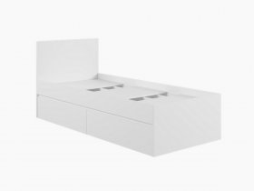 Кровать односпальная с ящиками 0,9м Мадера-М900 (белый) в Ташаре - tashara.mebel-nsk.ru | фото