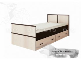 Кровать односпальная с ящиками 0,9м Сакура (BTS) в Ташаре - tashara.mebel-nsk.ru | фото