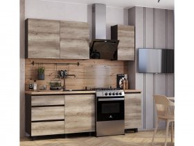 Кухонный гарнитур Энигма 1,6м (венге/дуб каньон) в Ташаре - tashara.mebel-nsk.ru | фото