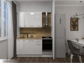 Кухонный гарнитур МДФ Выгодно и точка 1,5 м (белый глянец) в Ташаре - tashara.mebel-nsk.ru | фото