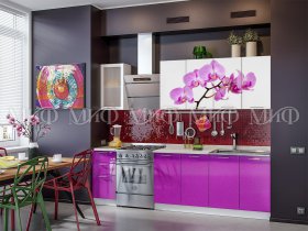 Кухонный гарнитур Орхидея (фиолетовый) в Ташаре - tashara.mebel-nsk.ru | фото