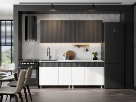 Кухонный гарнитур София (2,0м) (бланж/графит матовый) в Ташаре - tashara.mebel-nsk.ru | фото
