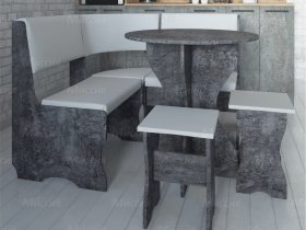 Кухонный уголок Лотос  (цемент темный к/з White) в Ташаре - tashara.mebel-nsk.ru | фото