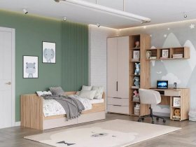 Модульная детская Сицилия (дуб альпийский/тефия) в Ташаре - tashara.mebel-nsk.ru | фото