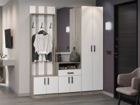 Модульная прихожая Вега (дуб крафт серый/белый) в Ташаре - tashara.mebel-nsk.ru | фото