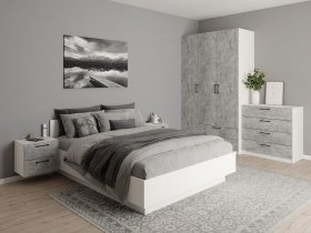 Модульная спальня Гамма (белый/цемент) в Ташаре - tashara.mebel-nsk.ru | фото