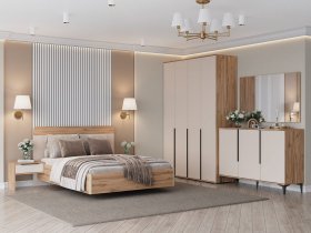 Модульная спальня Сицилия (дуб альпийский/тефия) в Ташаре - tashara.mebel-nsk.ru | фото