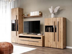Модульная стенка Ницца (дуб вотан) в Ташаре - tashara.mebel-nsk.ru | фото