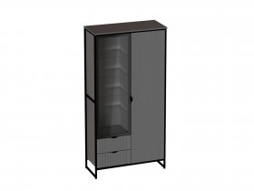 Шкаф 2 дв 2 ящ Нора (металл бруклин/графит) (гостиная) в Ташаре - tashara.mebel-nsk.ru | фото