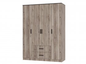 Шкаф четырехстворчатый Титан (дуб смоки) в Ташаре - tashara.mebel-nsk.ru | фото