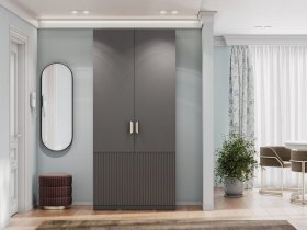 Шкаф двухстворчатый Эккервуд (Нью) (графит) в Ташаре - tashara.mebel-nsk.ru | фото