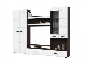Стенка ГС-01 Либерти (венге/белый глянец) в Ташаре - tashara.mebel-nsk.ru | фото