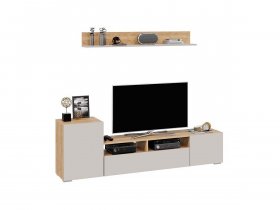 Стенка «Сильвия» (дуб крафт золотой/кашемир) в Ташаре - tashara.mebel-nsk.ru | фото