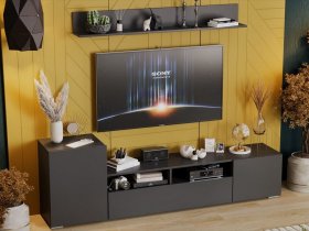 Стенка «Сильвия» (графит серый) в Ташаре - tashara.mebel-nsk.ru | фото