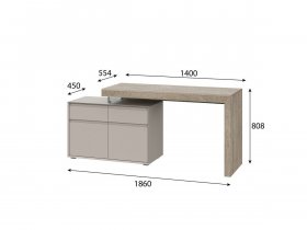 Стол 22 J-КШ Этна (дуб эндгрей/кашемир) в Ташаре - tashara.mebel-nsk.ru | фото