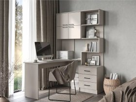 Стол компьютерный №1 Брауни левый (кашемир) в Ташаре - tashara.mebel-nsk.ru | фото