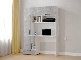 Стол письменный «Квартет-11» (белый/ателье светлое) в Ташаре - tashara.mebel-nsk.ru | фото