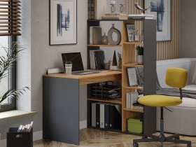 Стол письменный тип 16 (дуб крафт золотой/графит серый) в Ташаре - tashara.mebel-nsk.ru | фото