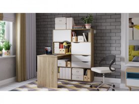 Стол письменный тип 7 (дуб сонома/белый ясень) в Ташаре - tashara.mebel-nsk.ru | фото