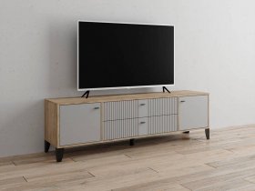Тумба под ТВ Парус-10 (дуб крафт серый/серый) в Ташаре - tashara.mebel-nsk.ru | фото