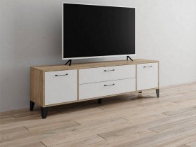 Тумба под ТВ Парус-13 (дуб крафт серый/белый) в Ташаре - tashara.mebel-nsk.ru | фото