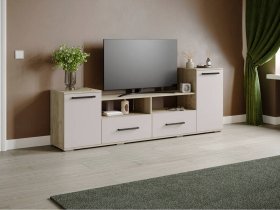 Тумба под ТВ Парус-2 (дуб крафт серый/кашемир) в Ташаре - tashara.mebel-nsk.ru | фото
