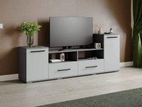 Тумба под ТВ Парус-2 (графит серый/серый камень) в Ташаре - tashara.mebel-nsk.ru | фото