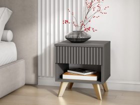 Тумба прикроватная Эккервуд (графит) в Ташаре - tashara.mebel-nsk.ru | фото