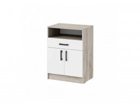 Тумба ТБ-1 Вега (дуб крафт серый/белый) в Ташаре - tashara.mebel-nsk.ru | фото