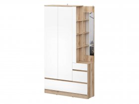 Вешалка с зеркалом Брауни (дуб делано/белый) в Ташаре - tashara.mebel-nsk.ru | фото